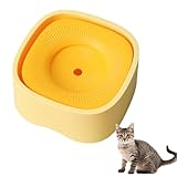 1.5L/50Oz Automatic Pet Water Fountain, Slow Water Bowl for Dogs, Cat Water Bowl No Spill, ABS Resin No Spill Water Bowl for Small Medium Cats and Dogs,Yellow