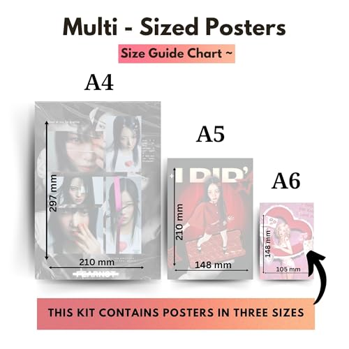 Image of Yellow Town India GILRIES OF K-POP Poster Kit | Set of 21 Multi Sized K-POP Posters | Korean Girl Band Pink Wall Collage Kit | Free Wall Friendly Adhesive | 300 GSM Unframed