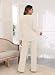 TIANZHU Damen Schlafanzug Set Nachtwäsche Loungewear Outfit Soft Ribbed Homewear Pyjama Set mit Wide Leg Trousers 2 Piece Set, Aprikose, XXL