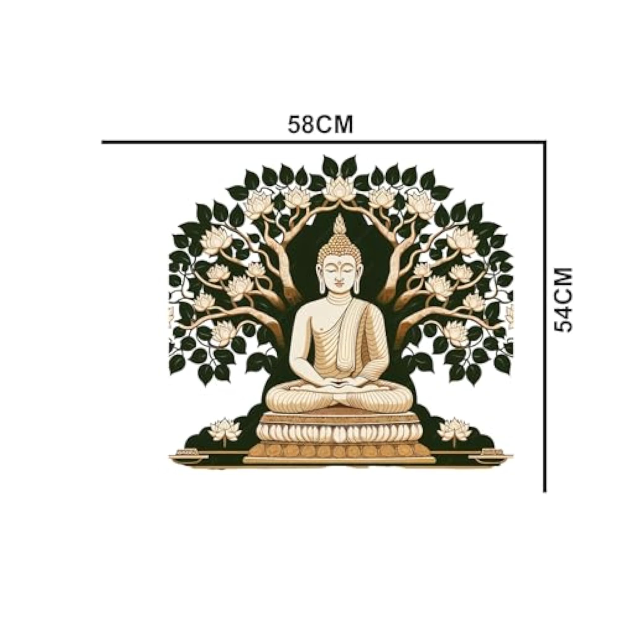 Buddha Under Bodhi Tree Wall Sticker, Spiritual Decor