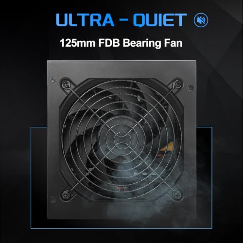 600W Power Supply 80 Plus Gold Gaming PSU Non Modular ATX Form Factor — view 2