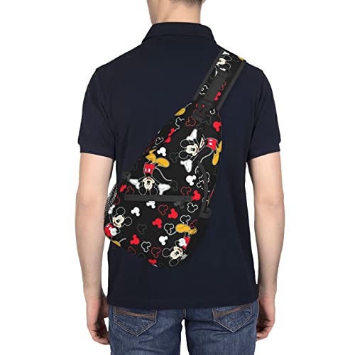 Mouse Crossbody Sling Backpack Shoulder Bag For Women & Men Chest Sling Bag Casual For Travel Hiking Gym, Black #TOP2