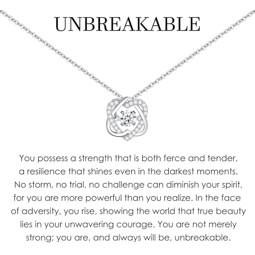 Unbreakable Necklace, Strength Gift, Inspirational Gifts, Resilience Necklace, Empowerment Gift for Her, Birthday, Graduation, Tough Times, Infinity Interlocking 2 Hearts Necklace for Women