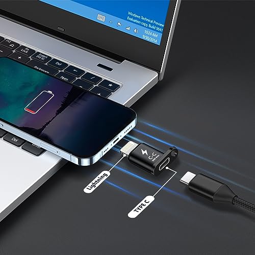Image of Kinsound USB Type C Female to Lighting Male Adapter Converter with 30W PD Fast Charging Connector for iPhone 13 12 11 Airpods iOS Device