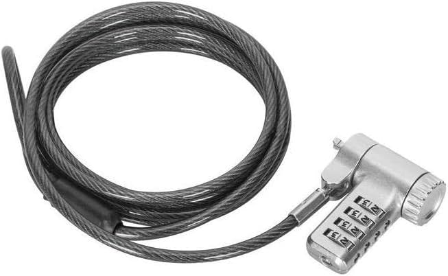 Targus DEFCON Ultimate Universal Resettable Combination Lock - Preset - 4-Digit - Silver - Galvanized Steel - 6.50 ft - for Monitor, Docking Station, Notebook