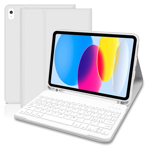 Hofsos Cover IPad A16 11/10 Generazione con Tastiera (11/10.9 Pollici, 2025/2022) - Italiano QWERTY Magnetico Rimovibile Bluetooth Tastiera, Custodia con Supporto Pencil per Ipad 11/10 Gen, Grigio