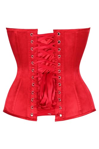 Image of Daisy Corsets Satin Overbust Corset Top for Women. Lingerie, Bustier, and Plus Size. Steel Boned Cincher - Zipper and Lacing