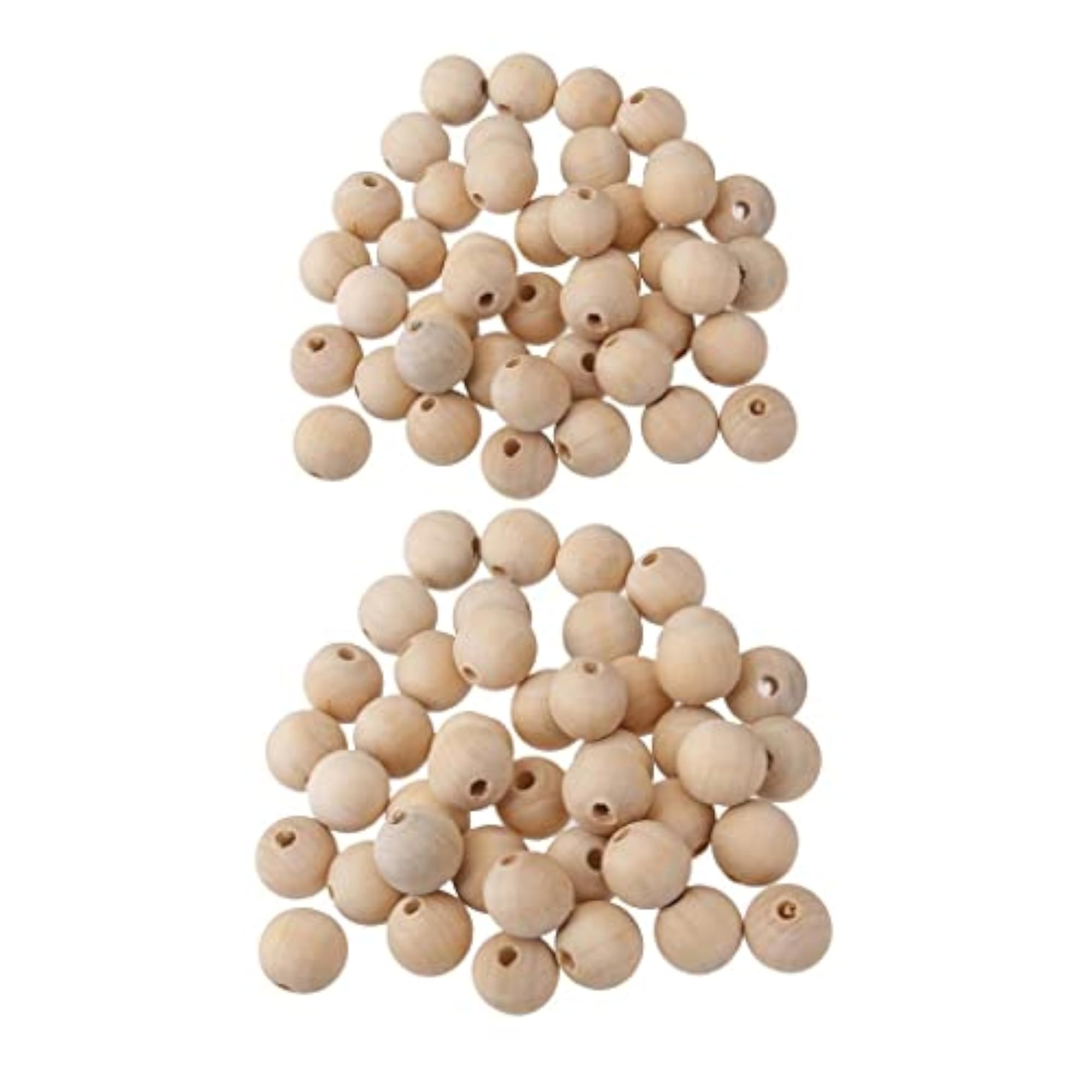 100 Pack Natural Wooden Unpainted Craft Beads for DIY Jewellery Making