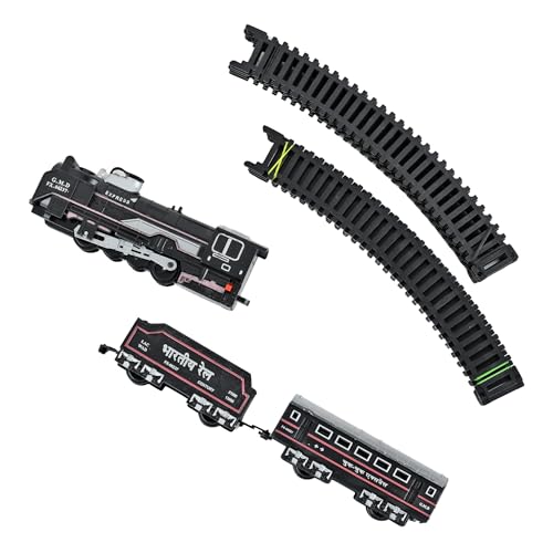 Image of Braintastic Smoke Train Toy Set with Sound and Hindi Music-16 Pcs Set,Rechargeable Battery Operated Track Train Toy for Boys & Girls