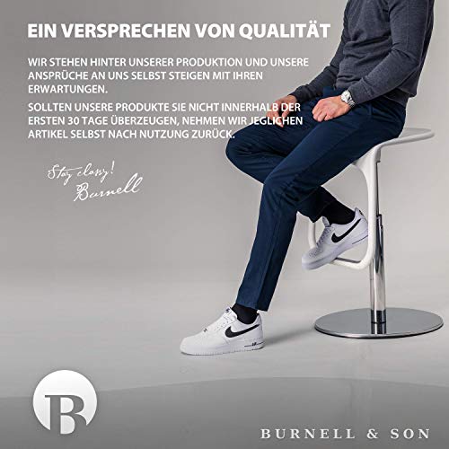 Foto von Burnell & Son Unterhemd Herren mit V-Ausschnitt 3er Pack - T-Shirt Extra Lang mit Kurzarm aus Baumwolle Basic Slim Fit Weiß Größe M