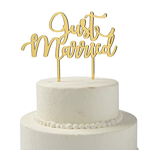 Fun Express - Just Married Cake Topper for Wedding - Home Decor - Gifts - Wedding & Bridal - Wedding - 1 Piece