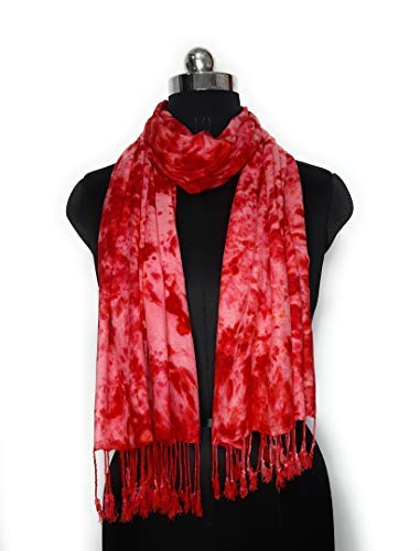 Image of Rayon Scarf for Men & Women | Lightweight Stole, Shawl & Wrap with Batik Design | All-Season Summer & Winter Wear | Soft & Breathable Fabric (28 x 72 inches)