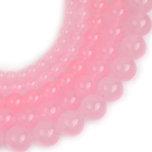 Miniatura 5 de JOE FOREMAN Cuentas redondas de piedra natural de jade rosa de 0.315 pulgadas para hacer joyas, cuentas de 15 pulgadas, piedras semipreciosas,
