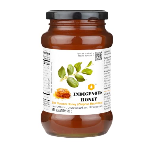 Image of INDIGENOUS HONEY Sidr Honey Organic Raw Unfiltered Pure 17.64 oz Glass Jar
