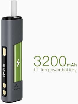 LAMBDA i8 HNB Heat-not-burn Devices Non-Contact Electromagnetic Induction Heater OLED 3200 mAh Adjustable Heating Time and Temperature (Dark Grey)