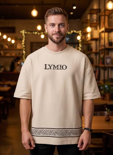 Image of Lymio Oversized T Shirt for Men || Round Neck T Shirt || Printed T Shirt (T-91-94)