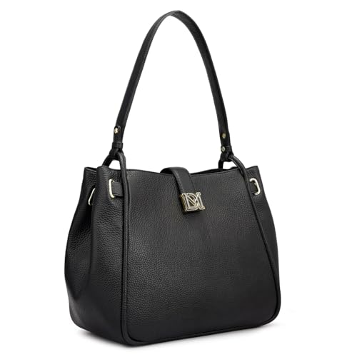 Image of Da Milano Medium Leather Hobo - Black