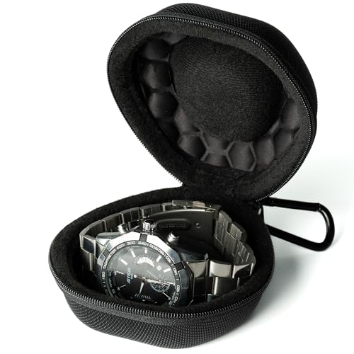Image of Padded Single Watch Travel Case For Wristwatches And Smart Watches Up To 54mm Black