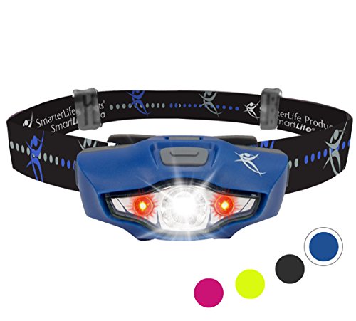 LED Headlamp Flashlight - 4 White and 2 Red LED Head Lamp Modes