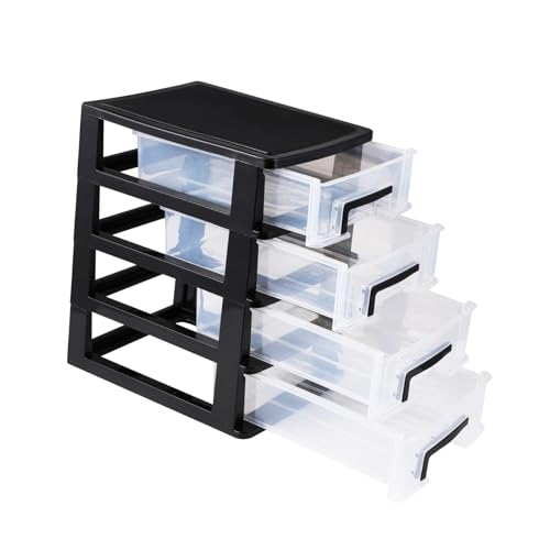 Cabilock Drawer Storage Box Storage and Drawers Drawer Organizer Clear Makeup Organizer Drawer Storage Organizer Storage Drawers Dorm Small Office Desk Desktop Stationery Organiser Black