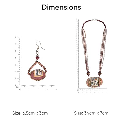 Image of AAKRITI ART CREATIONS Handcrafted Women's Jewelry Set - Elegant Ethnic Necklace and Earrings, Statement Fashion Accessories for Parties & Festivals