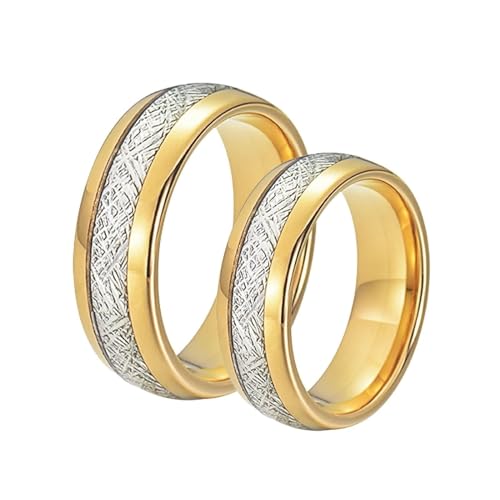 Alliance couple acier inoxydable 8mm bague de fiançailles or dorée pour homme et femme Daesar