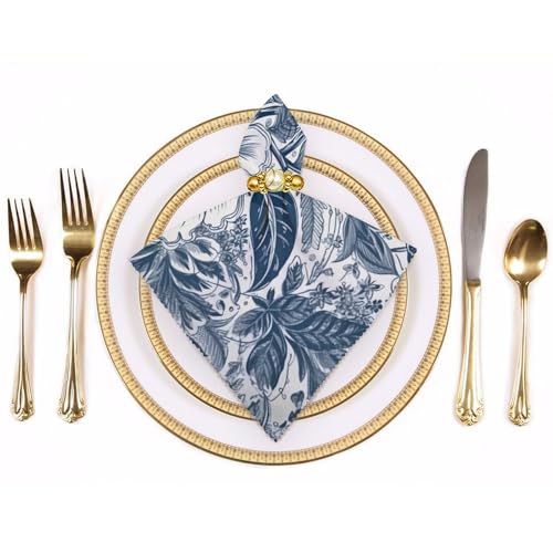 Servilletas de Tela Cuadradas Estilo Blanco Azul 4 Unidades miniatura 3