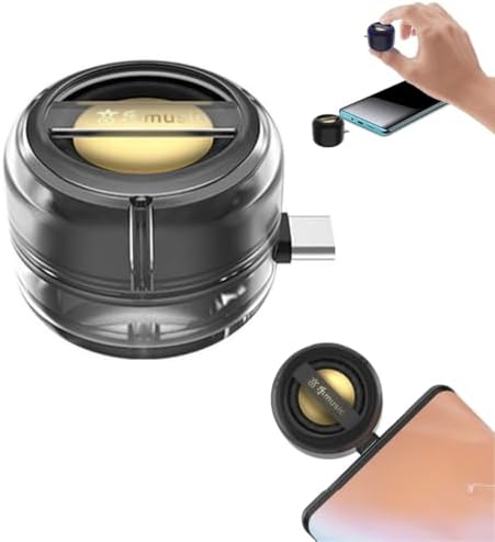 Amplificateur de son 5X portable – Prêt à l’emploi pour la musique/les appels, amplificateur de son portable pour téléphones mobiles, mini haut-parleur pratique avec 3,5 mm et Type-C pour smartphone