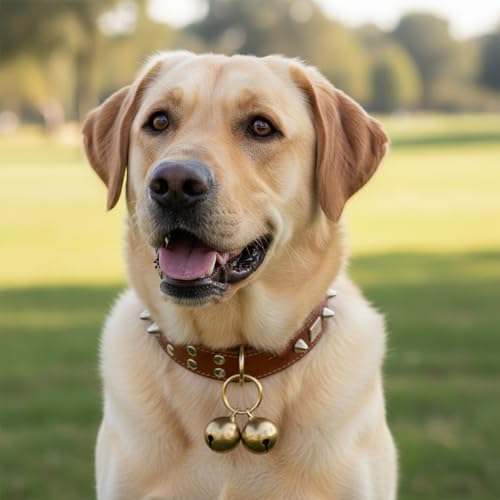 TIESOME 6 Stück Laute Glocken, Glocke für Hundehalsband Messing Glöckchen Vintage Hundeglocke für Haustiere Trainieren Heimtürdekoration