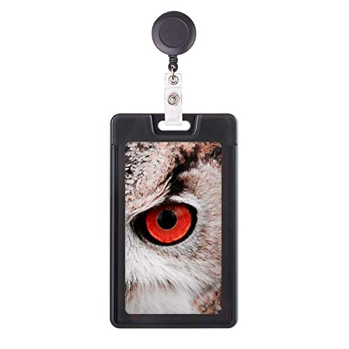 Porte-badge rétractable enrouleur pour carte d'identité motif hibou