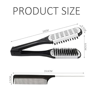 Pettine lisciante in 1 pezzo, fornito con pettine in acciaio, spazzola per capelli, raddrizzatore e strumenti per parrucchiere