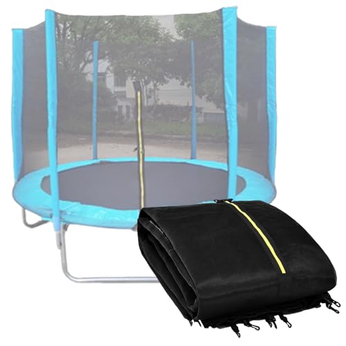 BIWKONI Round Trampoline Replacement Net Weather Resistant Trampoline Safety Net Protection Enclosure with Zippered Entrance,8ft/244cm 6poles
