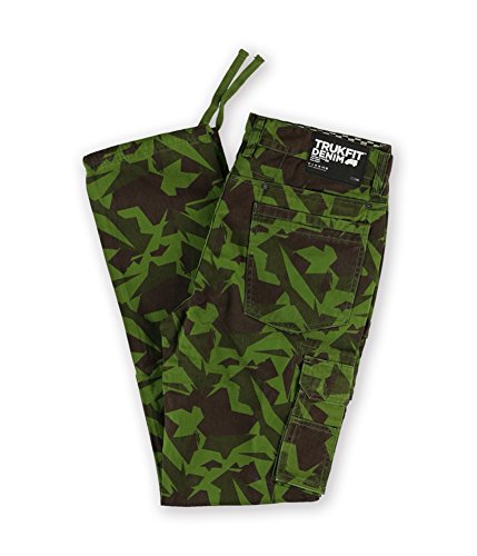 TRUKFIT Mens The Camp Twill Casual Cargo Pants, Green, 32W x 32L2