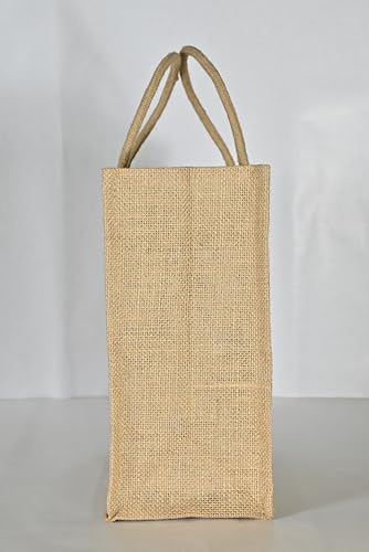 Image of Soman Jute Ecofriendly Return Gift Bags Rangoli printed with Zip Natural Pack of 10 Bags