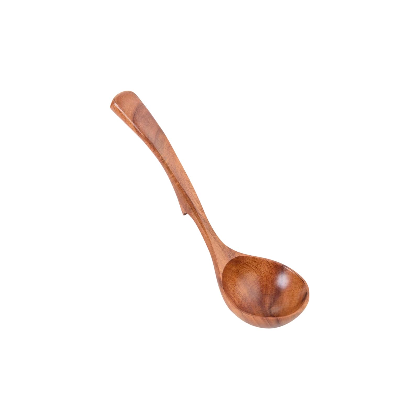Elnwnnkc Multicolor Wooden Soup Ladle With Hook, Stirring Spoon For Cooking & Easy Hanging Storage Wooden Soup Ladle Handcrafted Cooking