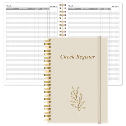 Check Register - A5 Checkbook Register for Personal Checkbook, Expense Ledger Book for Personal and Small Business, Beige
