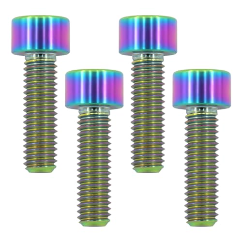 Image of M6x20 Titanium Bolts Hex Socket Cap Screw, Colorful, 4PC | Lightweight Design, Ideal for Humid /Salty Environments, Socket Head Hex Key No Washer, MTB /Motorcycle Bolts