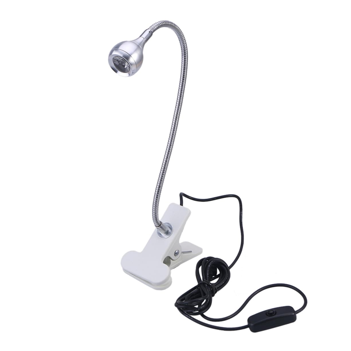 Lampada da scrivania per Protezione oculare USB Regolabile con Clip per Collo Flessibile Luce di Lettura Bianca Calda per Lo Studio del Letto Risparmio con Interruttore offseroso Argento Resistente