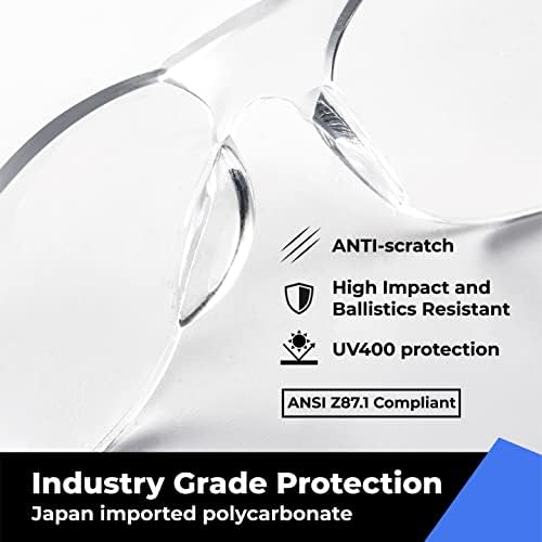 amoolo Clear Safety Glasses, ANSI Z87.1 Impact Resistant, 24 Pack, Adult — 사진 3