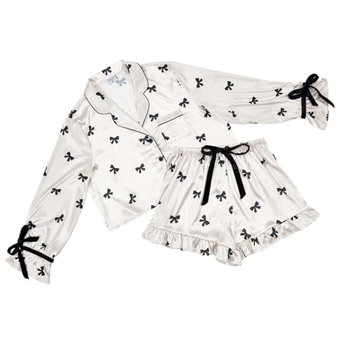 Image of Bella Sleep + Spa womens Pajamas for Women - 2-piece Ruffled Satin