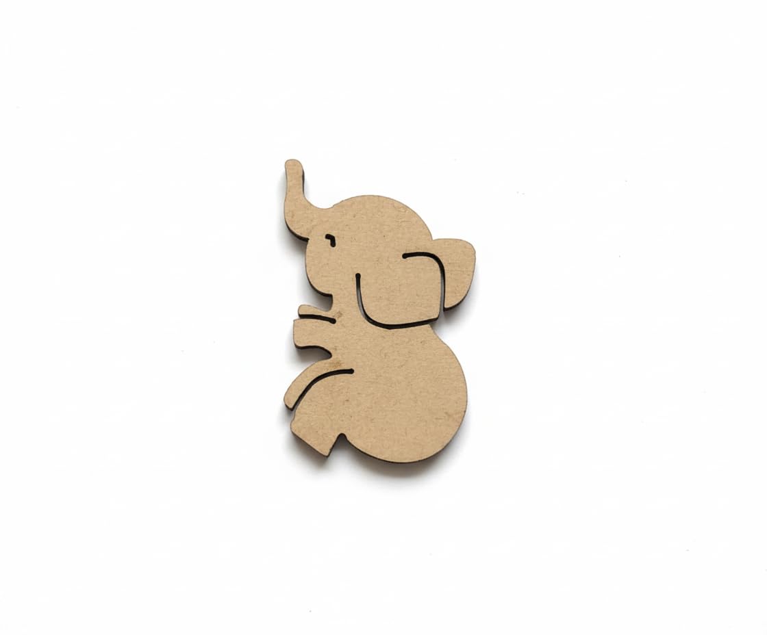 Lets DIY Elephant Shaped Cutouts - MDF Craft Shapes for Art, Painting & Home Décor (Size Up to 1.5 INCH Assorted) | Gift kit for Boys and Girls | Birthday Gift | Festival Gift | 20 Pcs