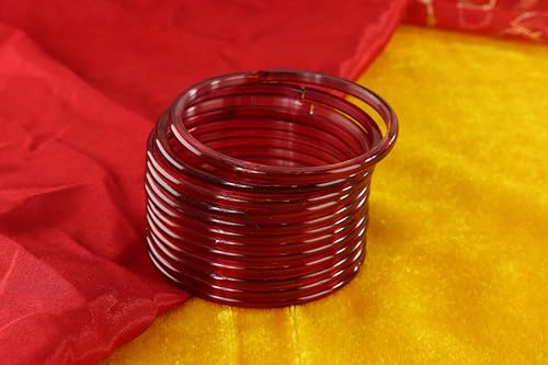 Image of STYOLLO Viral Jelly Transparent Plain Glass Chudi Set For Women & Girls | Traditional Bangle Set | Stylish Bangles For Girls | Ethnic Wedding, Festive & Daily Jewelry | Classic Designer Churi - Set Of 12