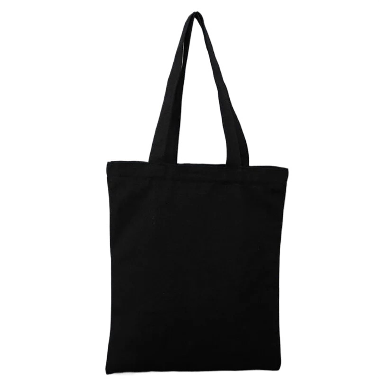 5 Pezzi Borse for la Spesa in Tela Borse a Tracolla in Cotone Pieghevoli vuote Borsa for la Spesa Riutilizzabile Borsa Tote Tela(Black,20x22cm)