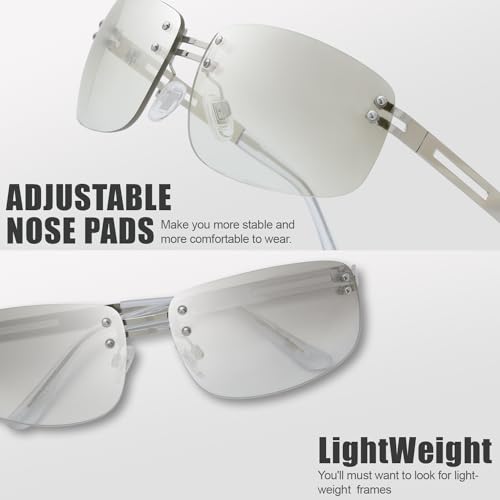 The Fresh Minimalist Rimless Sunglasses for Men Women - Exquisite Packaging - FR1M40123