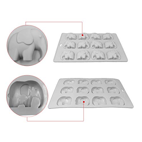 12 Cavities Elefante Chocolate Doce Molde de Silicone Goma Gordura Bomba Molde Resina Argila Mini Sa