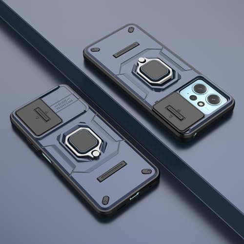 Image of CamShield Pro Case with Slide Camera Protection and 360 Protection Ring Stand Bumper Back Case Cover for Mi Redmi Note 12 / Note 12 4G (Blue)