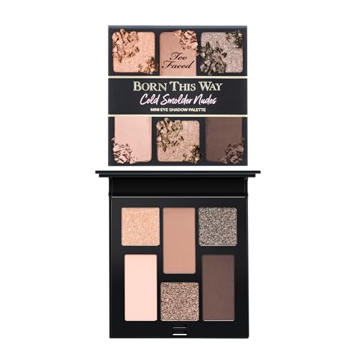 Too Faced Born This Way Natural Nudes Mini Eye Shadow Palette Makeup | Creamy, High Pigment Matte + Shimmer Shades, 0.2 Ounce, Cold Smolder Nudes