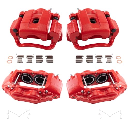 Image of TRQ Performance Brake Caliper Set for 2008-2015 Toyota Sequoia | for 2007-2015 Toyota Tundra 2008-2015 Toyota Sequoia Front and Rear