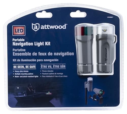 attwood 14190-7 Water-Resistant Portable Clamp-On LED Light Kit with Marine Gray Finish by attwood - Image 6