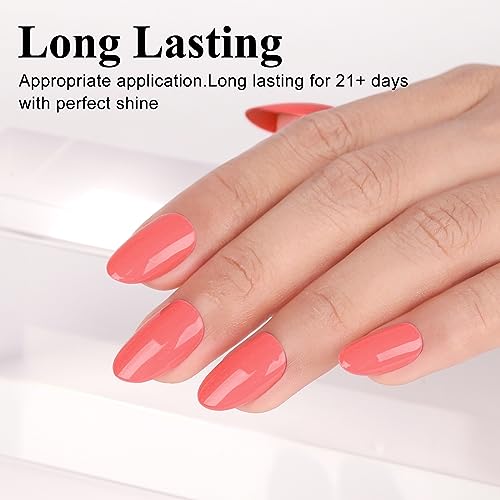 Gel Nail Polish, Coral,Peach Orange,Long Lasting,Chip Resistant Nail Art Manicure Pedicure for Professional, Salon & Home Use, Christmas gift,15ml (Requires Drying Under UV LED Lamp) - Image 5
